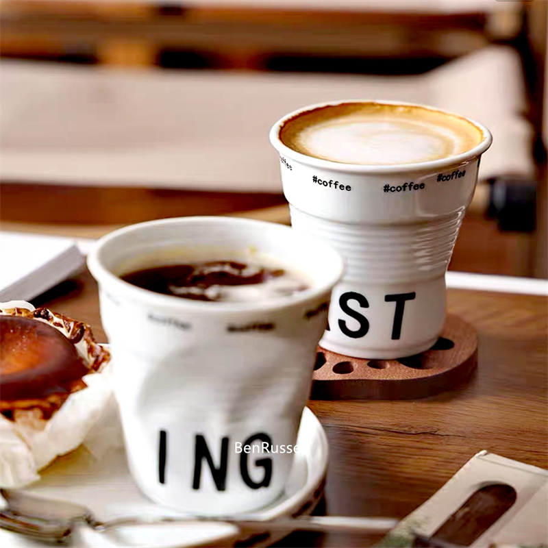 Coffee Tea Name - 200ml Koreański styl Nieregularne zmarszczki Ceramiczny