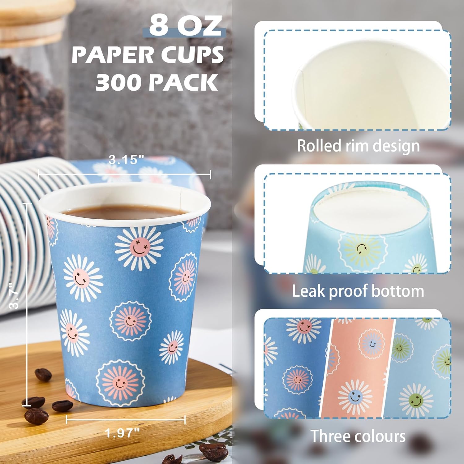 300 sztuk jednorazowych kubków – Coffee Tea Images recenzja i cena